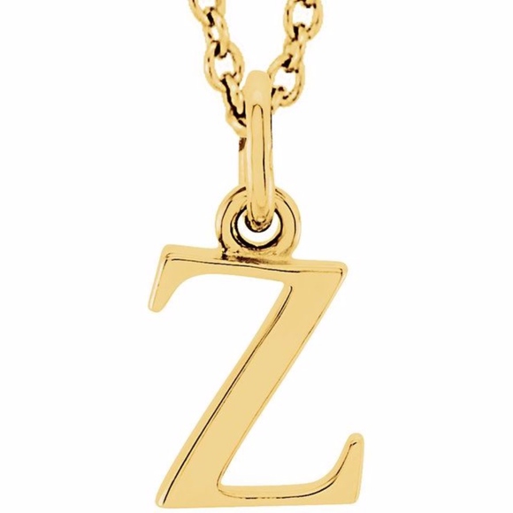 14k Gold Lowercase Initial 'z' Necklace - Picture 1 of 3